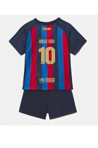 Barcelona Ansu Fati #10 Babyklær Hjemme Fotballdrakt til barn 2022-23 Korte ermer (+ Korte bukser)
